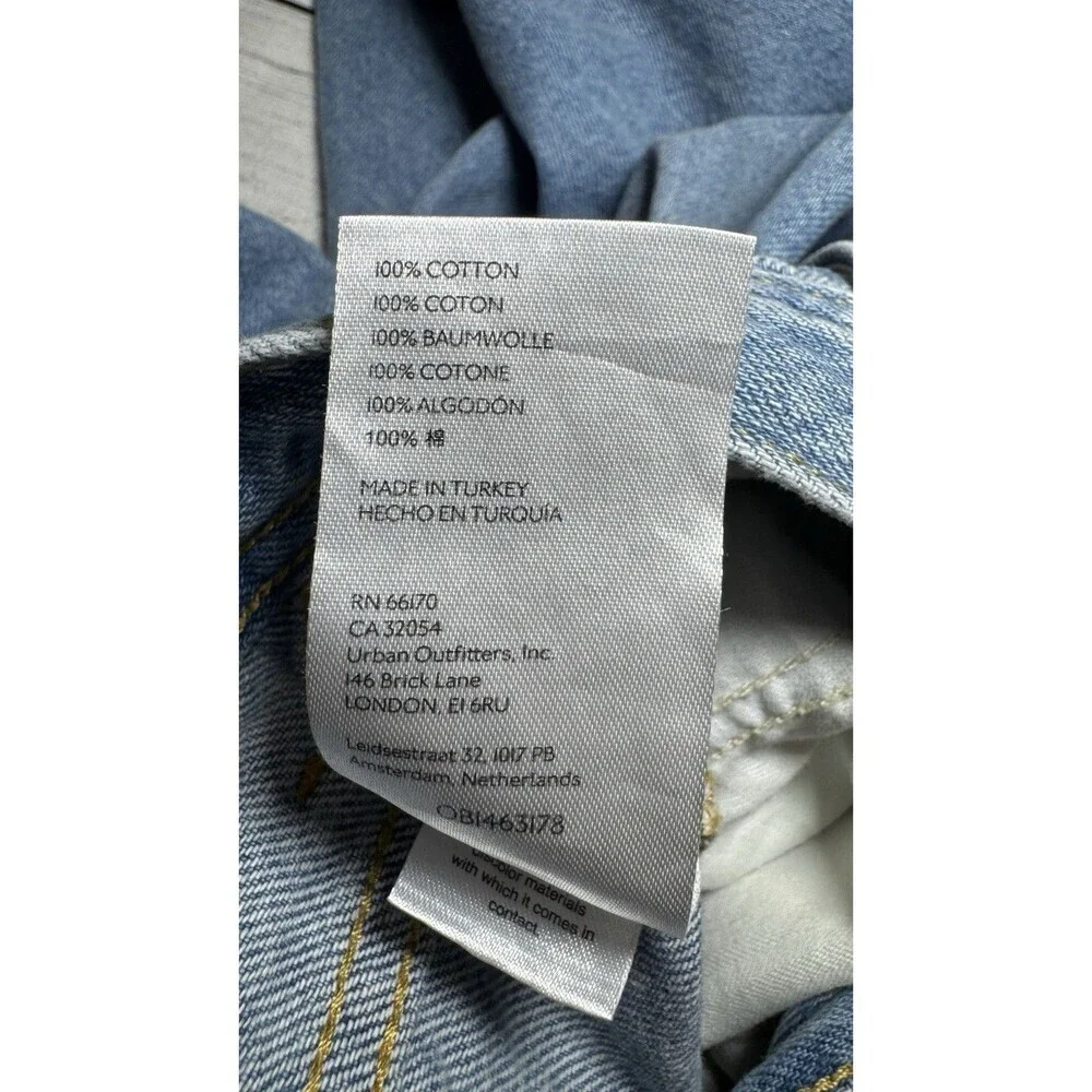 Free People We the Free Maggie Straight Leg Distressed Jeans Women 25 Button Fly
